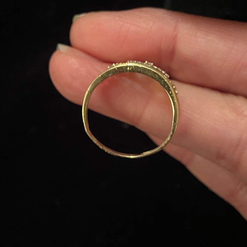 14K Gold Princess Crown RING Fifteen CZ Stones Delicate - Picture 4 of 9
